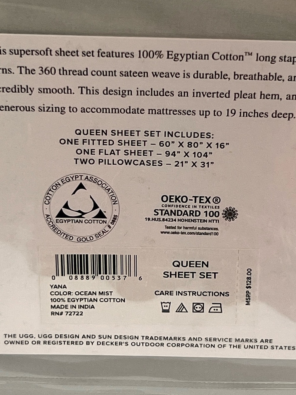 UGG Yana Queen Sheet Set New!! - Picture 2 of 7